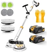 qimedo 800RPM Cordless Electric Mop, 6000mAh Battery Electric Power Scrubber & Mops for Floor Cle...