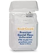 SmileGoods Premium PTFE Dental Floss, 12 yds, Unflavored, Bulk Pack of 72