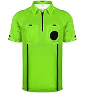 HIGHRAZON Soccer Referee Jersey, Yellow/Green Referee Shirt, Men’s Official Pro Soccer Referee Sh...
