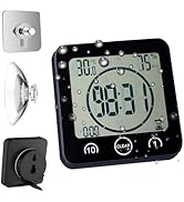 Waterproof Bathroom Wall Clock and Timer, Digital Water Resistant Hanging Timer for Shower, Large...