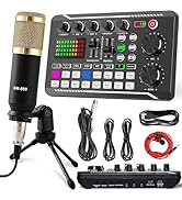 Podcast Equipment Bundle, SINWE Condenser Microphone with Tripod Stand and Professional Audio Mix...