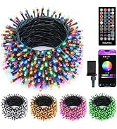 Minetom LED Color Changing Smart RGB Christmas Tree Lights, 33ft 100LED String Lights, 16 Milion ...