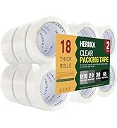 HERKKA Clear Packing Tape, 18 Rolls Heavy Duty Packaging Tape for Shipping Packaging Moving Seali...