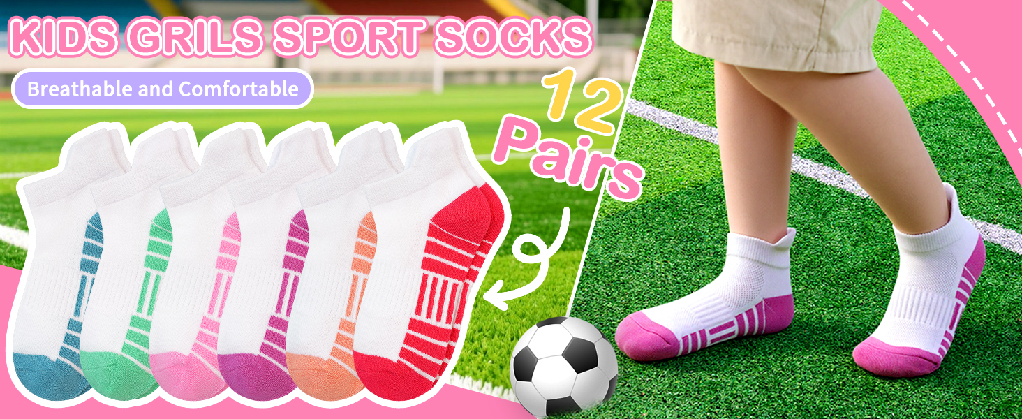 KIDS GRILS SPORT SOCKS Breathable and Comfortable
