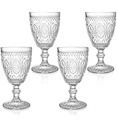 Bekith Clear Glass Goblets, Drinking Goblets Stemmed Water Glasses for Iced Tea Wine Juice Beer C...