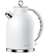 Electric Kettle ASCOT, Tea Kettle Hot Water Kettle Stainless Steel Kettle 1.6L 1500W Retro Tea He...
