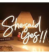 SYLHOME She Said Yes !! Led Neon Light Up Sign Propose Engagement Marry Me Wedding Party Wall Dec...
