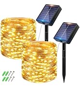 btfarm 2 Pack Solar String Lights Outdoor - Total 240LED 78FT Solar Fairy Lights Outside Waterpro...