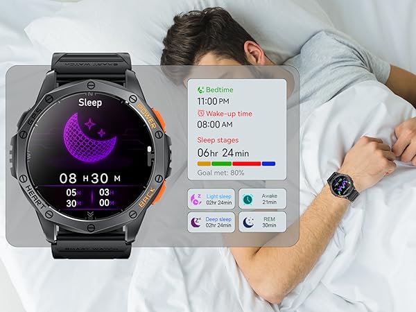 military smart watch for men android iphone