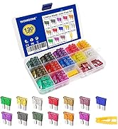 130 Pcs Car Fuses, WOWOONE Standard Blade Car Fuses Assortment Kit, Inline Fuses for 32 Volt, Var...