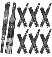 22 inch Drawer Slides 6 Pairs (12pcs) Soft Close 3 fold Full Extension Side Mount Cabinet Drawer ...