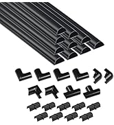 D-Line 157in Cord Cover Kit, Self-Adhesive Wire Hiders, Cable Raceway to Hide Wires on Wall, Elec...