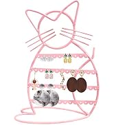 Urban Deco Jewelry Organizer Stand Cat Shaped Earring Holder Organizer Metal 48 Stud Earring Hole...