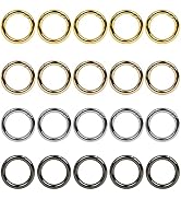 20Pcs Trigger Spring O Rings,4 Colors Round Carabiner Clip Snap Hooks Spring Keyring Buckle for D...