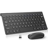 Compact Wireless Keyboard & Mouse Combo,Mini Portable Travel Keyboard and Silent Mouse Set, Noise...