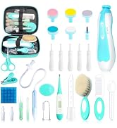 Baby Healthcare and Grooming Kit, 28 in 1 Portable Baby Essentials Kit Electric Nail Trimmer Set ...