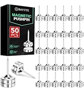 E BAVITE Magnetic Pushpins, 50 Sets Magnet Thumb Tacks for Whiteboard Wall Cork Board Bulletin Cu...