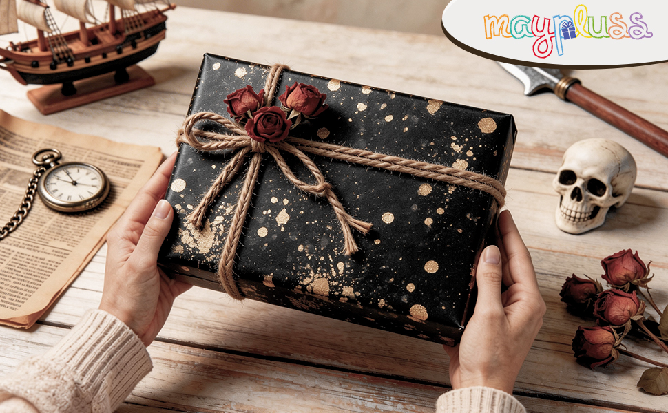 black and gold Wrapping paper