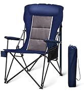 ALPHA CAMP Oversized Folding Camping Chairs High Backrest Heavy Duty Lawn Chairs for Adults Suppo...