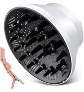 Bo'laiya Hair Diffuser for 1.5-Inch to 3.0-Inch Hair Dryer Nozzles for Curly and Wavy Hair, (WHITH)