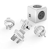 Allocacoc, Travel Adapter, Allocacoc PowerCube Rewirable USB, 4 sockets and 2 USB Ports