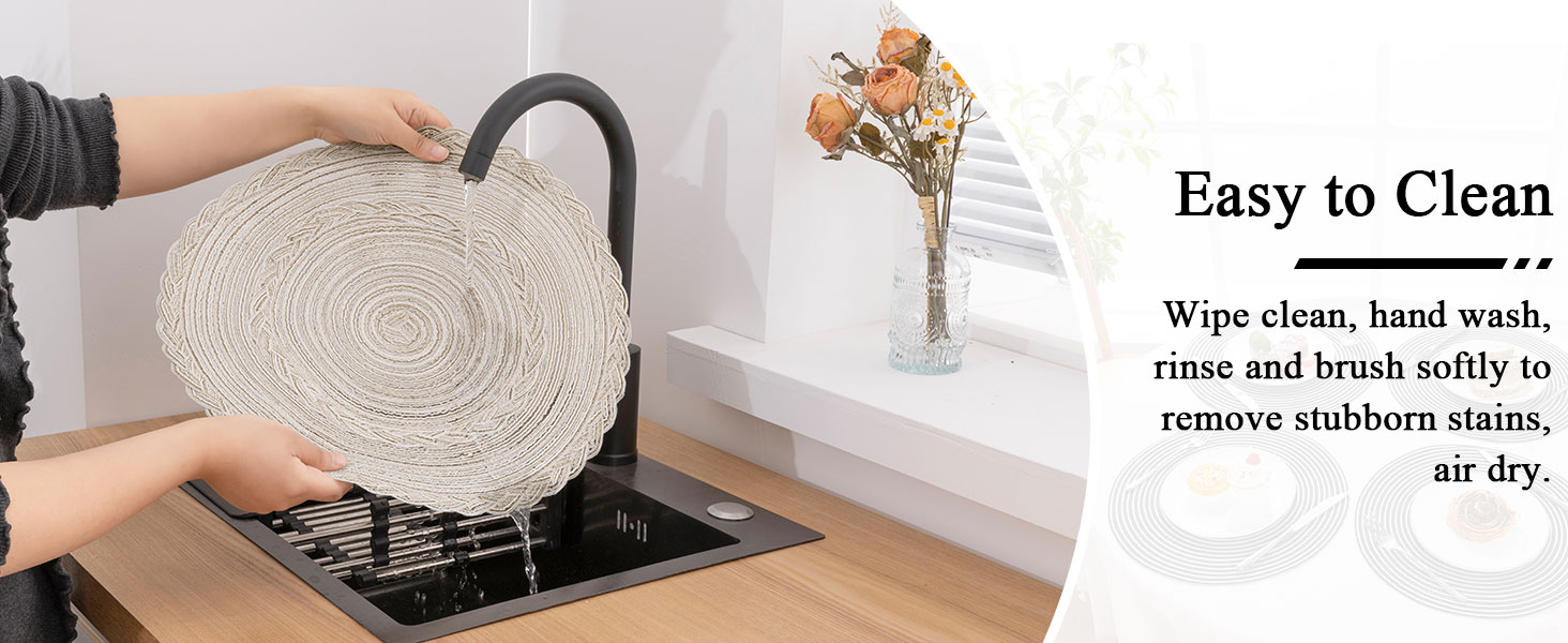 washable placemats wipe clean ivory decorative table mats non slip centerpiece plate dishes mats