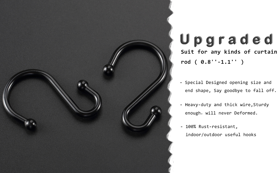 Metal shower curtain hooks 3