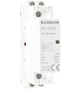 Baomain AC Contactor HC1-20/20 110V 20A 2 Pole 2NO Universal Circuit Control DIN Rail Mount