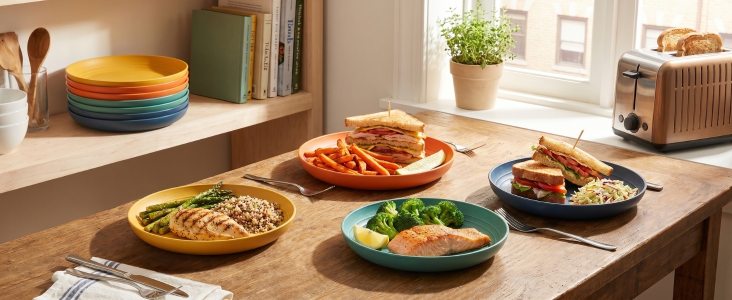 plastic microwave safe plates breakfast plates plates for apartment kitchen plate set home plate