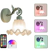 CryzhalinX Battery Operated Wall Sconce,Wireless Rechargeable Wall Light with 5400mAh Bulbs & Rem...