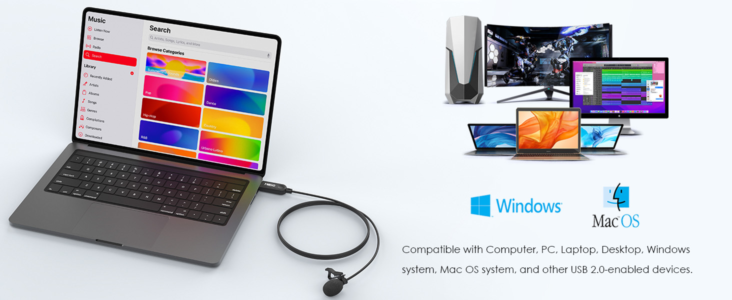 MillSO external USB microphone for laptop