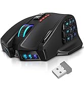 UtechSmart Venus Pro RGB Wireless MMO Gaming Mouse, 16,000 DPI Optical Sensor, 2.4 GHz Transmissi...