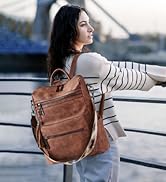 Shrrie Backpack Purse for Women Leather Fashion Designer Backpack Convertible Shoulder Satchel Ba...