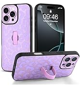 Jefonha for iPhone 16 Pro Max Case with Finger Hand Strap Kickstand, Trendy Cool Leaopard Cheetah...