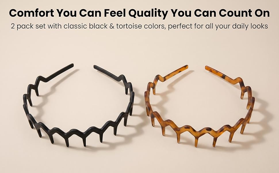 wavy headband for thick hair non slip headband for workouts running gym daily activities