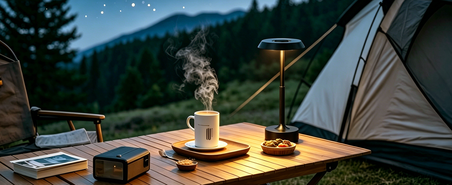 GKKBO Wireless Table Lamp Rechargeable 5000mAh Battery Powered