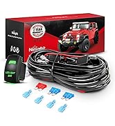 Nilight 16AWG LED Light Bar Wiring Harness Kit 2 Leads 12V On/Off 5 Pin Rocker Switch Power Relay...