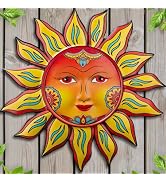 Metal Sun Wall Decor - 13 inches Sun Flower Wall Art Decoration,Hanging Decoration for Home Garde...