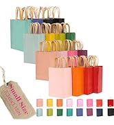 qiqee 100Pcs Small Size Paper Gift Bags with Handles - 8.3