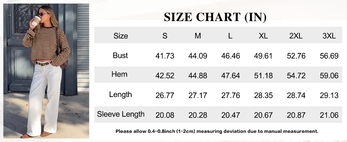 Oversized T Shirts Size Chart