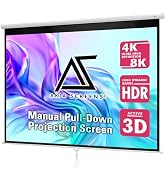 Akia Screens 100 inch Projector Screen Pull Down Manual B 4:3 or 92" 16:9, 95" 16:10 8K 4K HD 3D ...