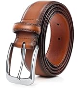 Bighake Men's Genuine Leather Dress Belt, Handmade Leather Jeans Belt for Men Work Business and C...