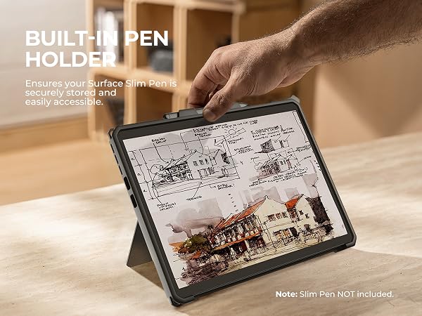 Dexnor for Microsoft Surface Pro 11/10/9 Case built in Pen Holder