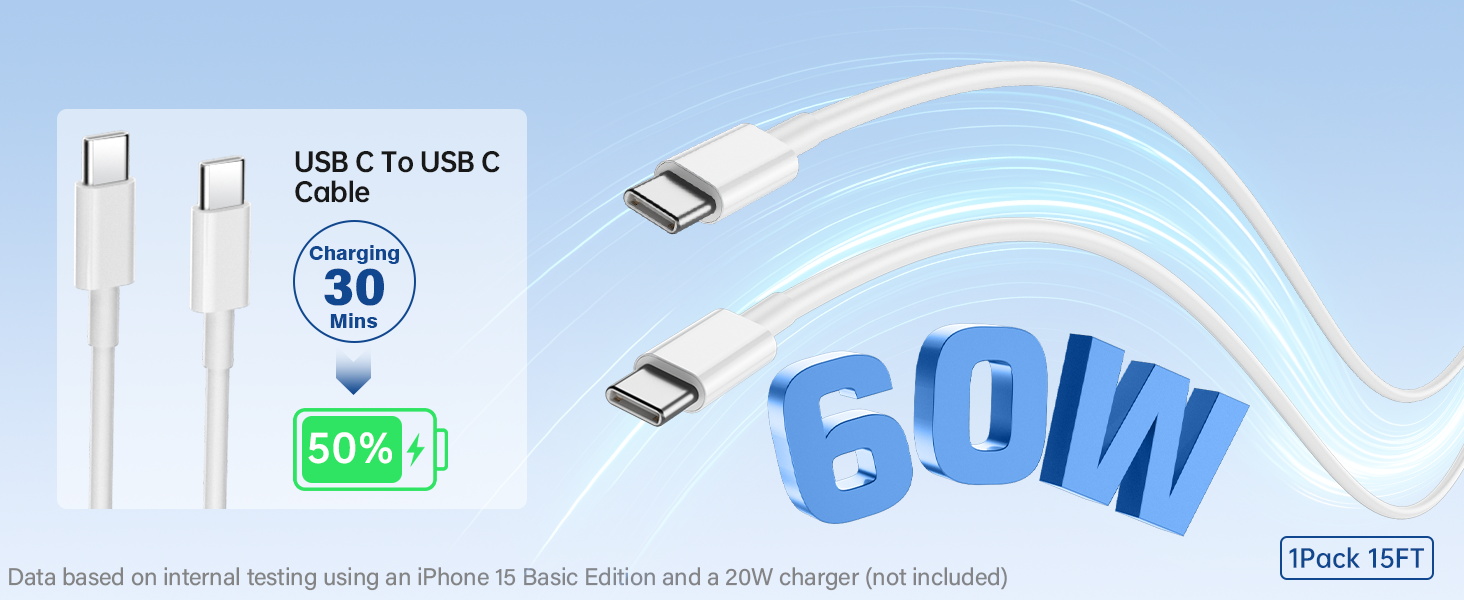 60W USBC To USBC Cable