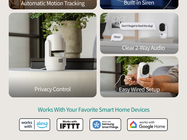 Arlo Essential Indoor Pan Tilt Security Camera 2K
