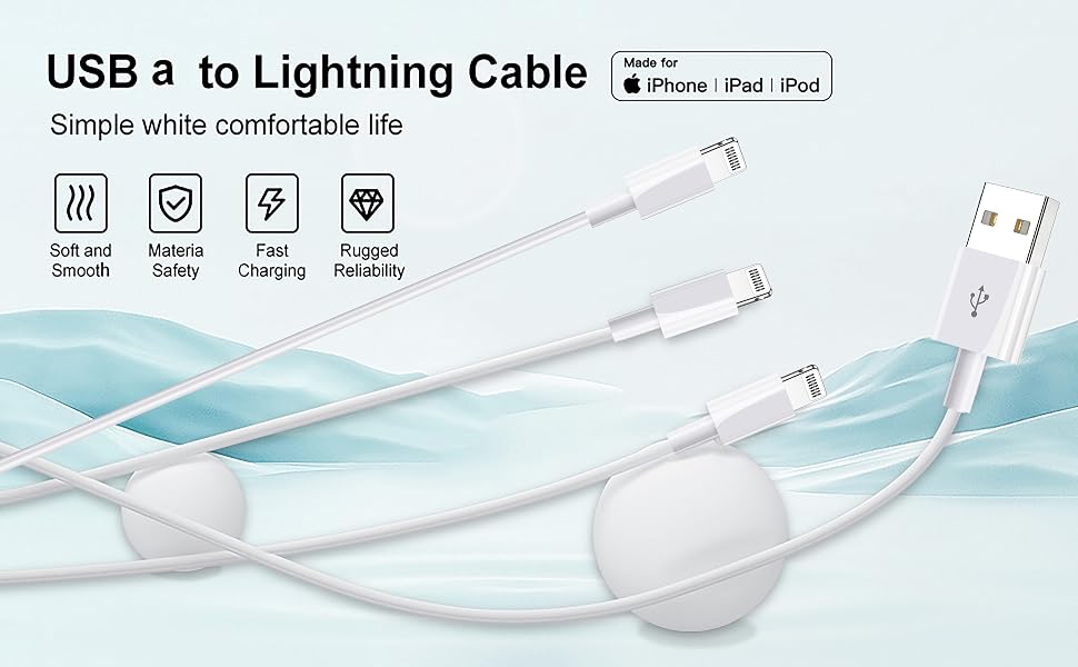Lightning iPhone Charger Cable Fast Charging Cords