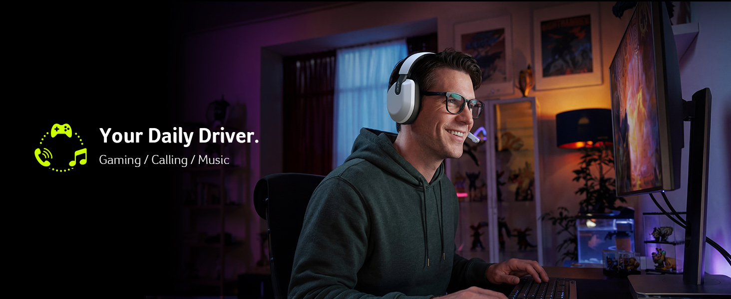 Esports player wearing white Acer headset during an intense competitive FPS PC gaming tournament.