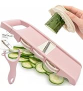 NACOLUS 5-Blade Mandoline Slicer & Finger Guard Combo – Secure Grip for Grating, Julienne & Chopp...