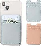 Fulgamo 2Pack Phone Wallet,Leather Phone Card Holder Adhesive Stick On Credit Card Pocket for Bac...