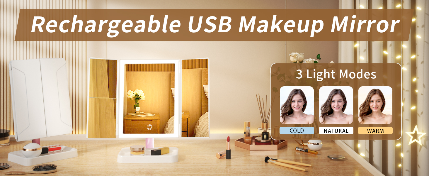 trifold vanity mirror